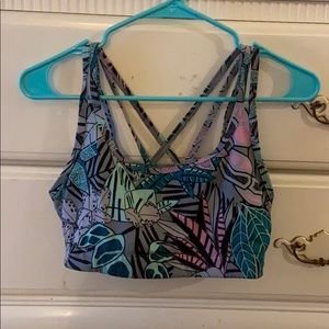 GapFit Strappy Floral Print Sports Bra